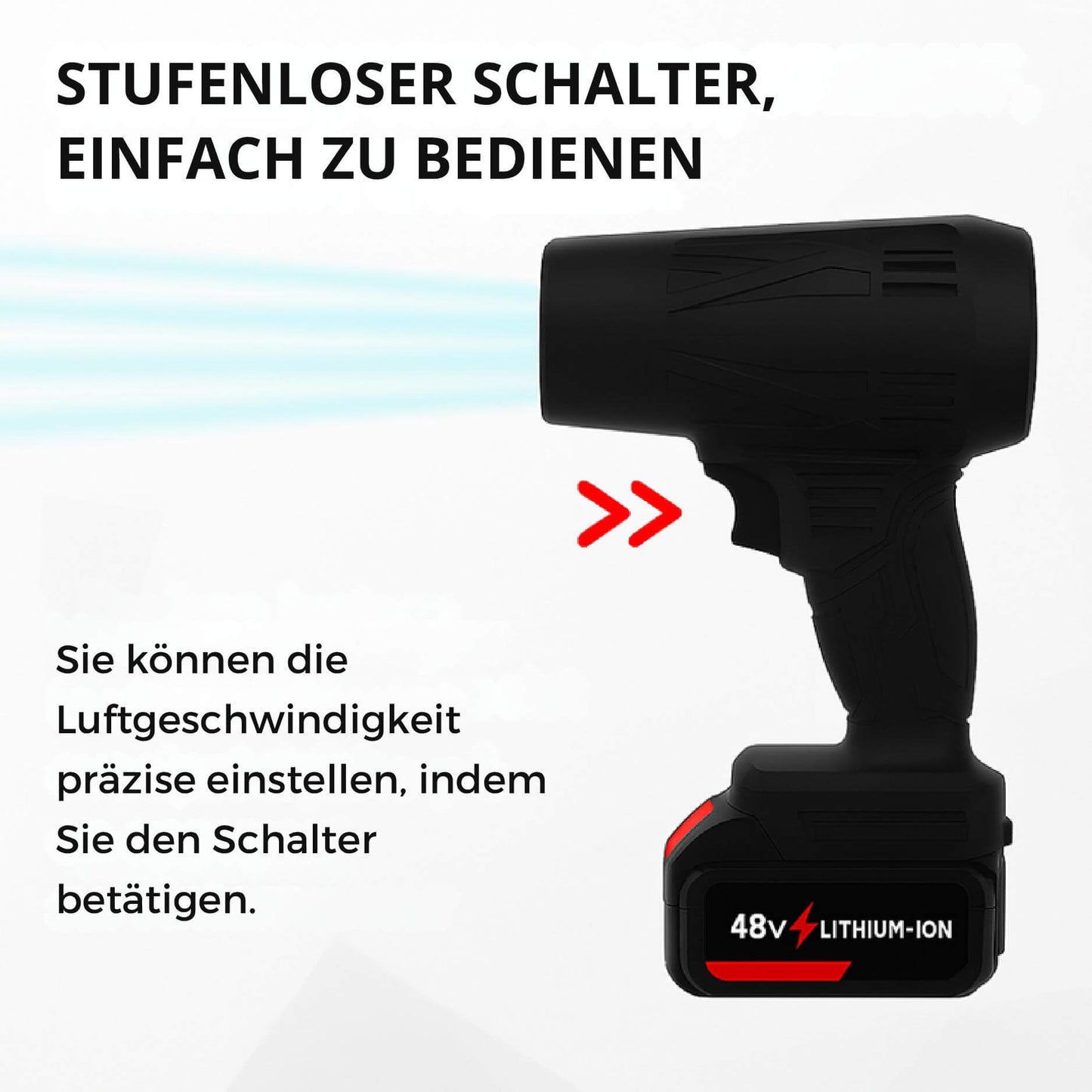BlowMaster™ | Kabelloser Laubbläser für schnelles Entfernen von Blättern, Schmutz, Staub und Alltagsabfällen