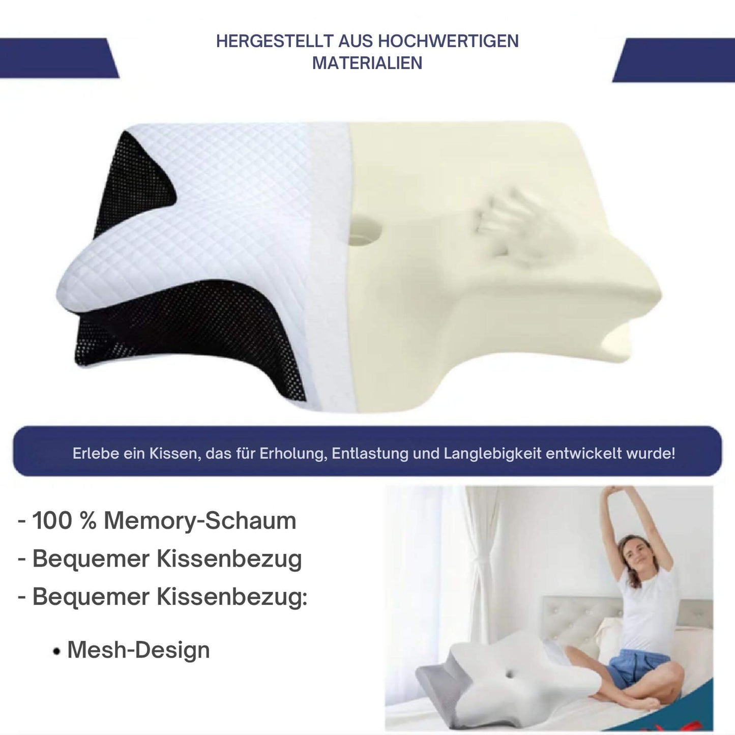 PosturePillow™ | Schlafe besser, wache erfrischt auf – ergonomische Unterstützung für Nacken und Rücken die ganze Nacht