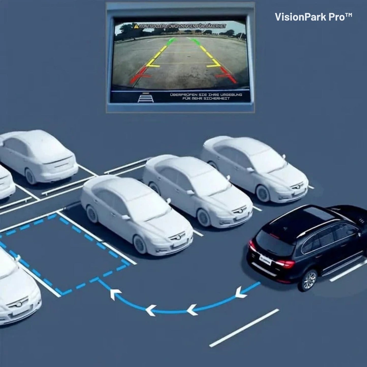VisionPark Pro™ Rückfahrkamera – Sicher einparken, ganz ohne Stress oder Rätselraten