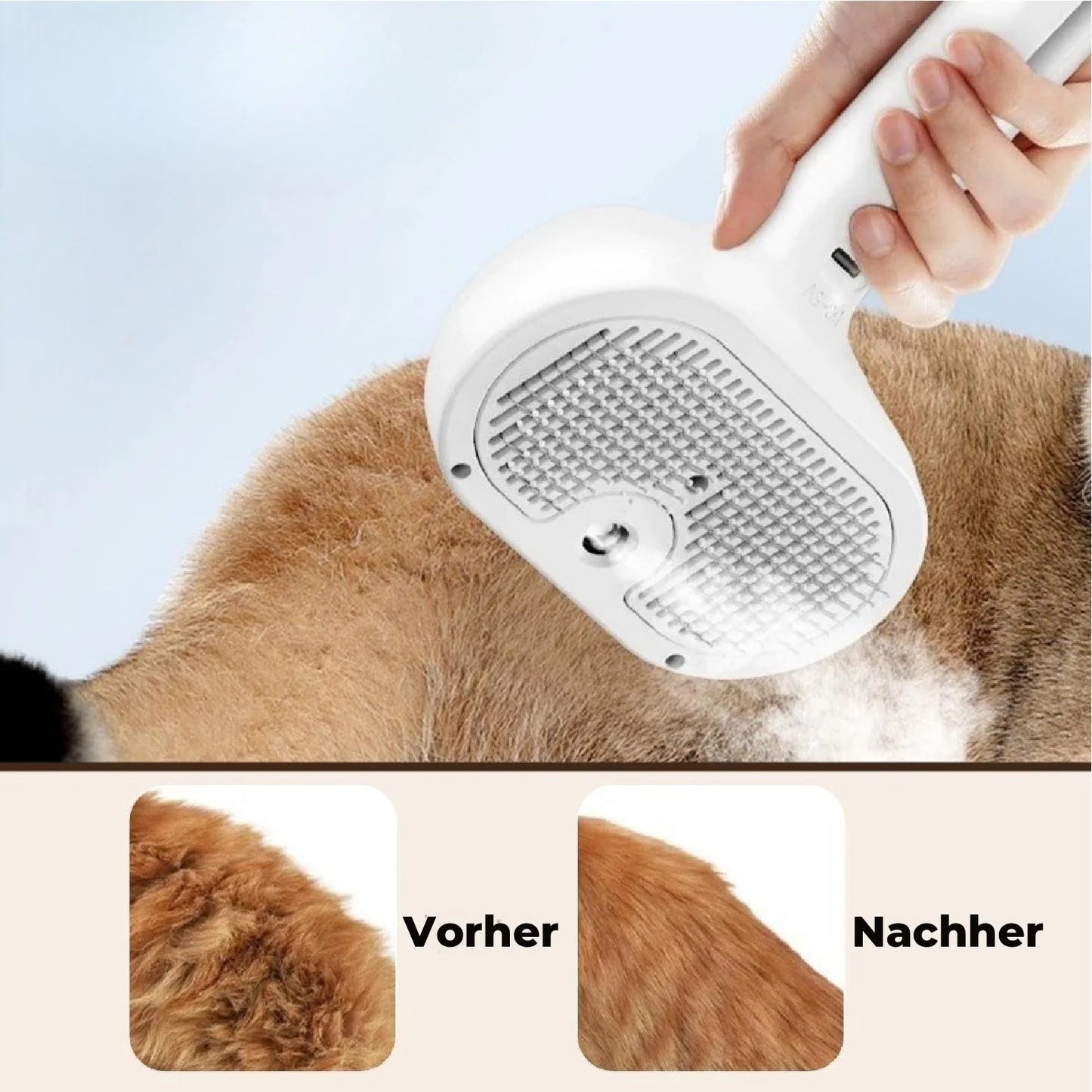 Groomi™ Pro Steamer | Professionelle Fellpflegebürste für Haustiere