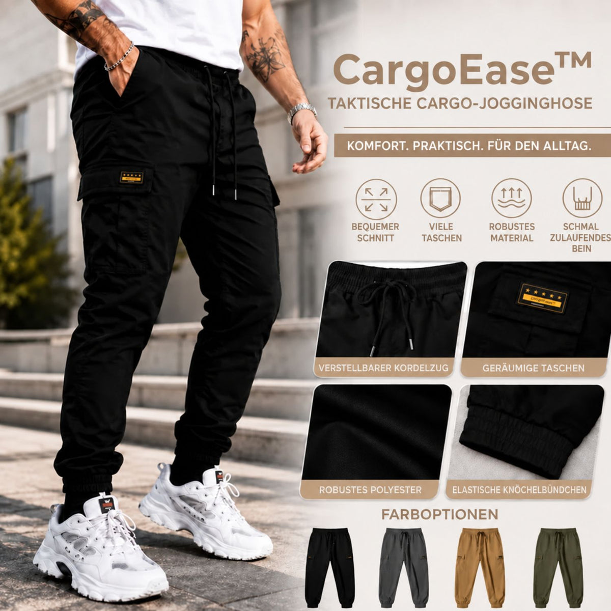 CargoEase™ | Der Komfort einer Jogginghose, kombiniert mit mehr Eleganz