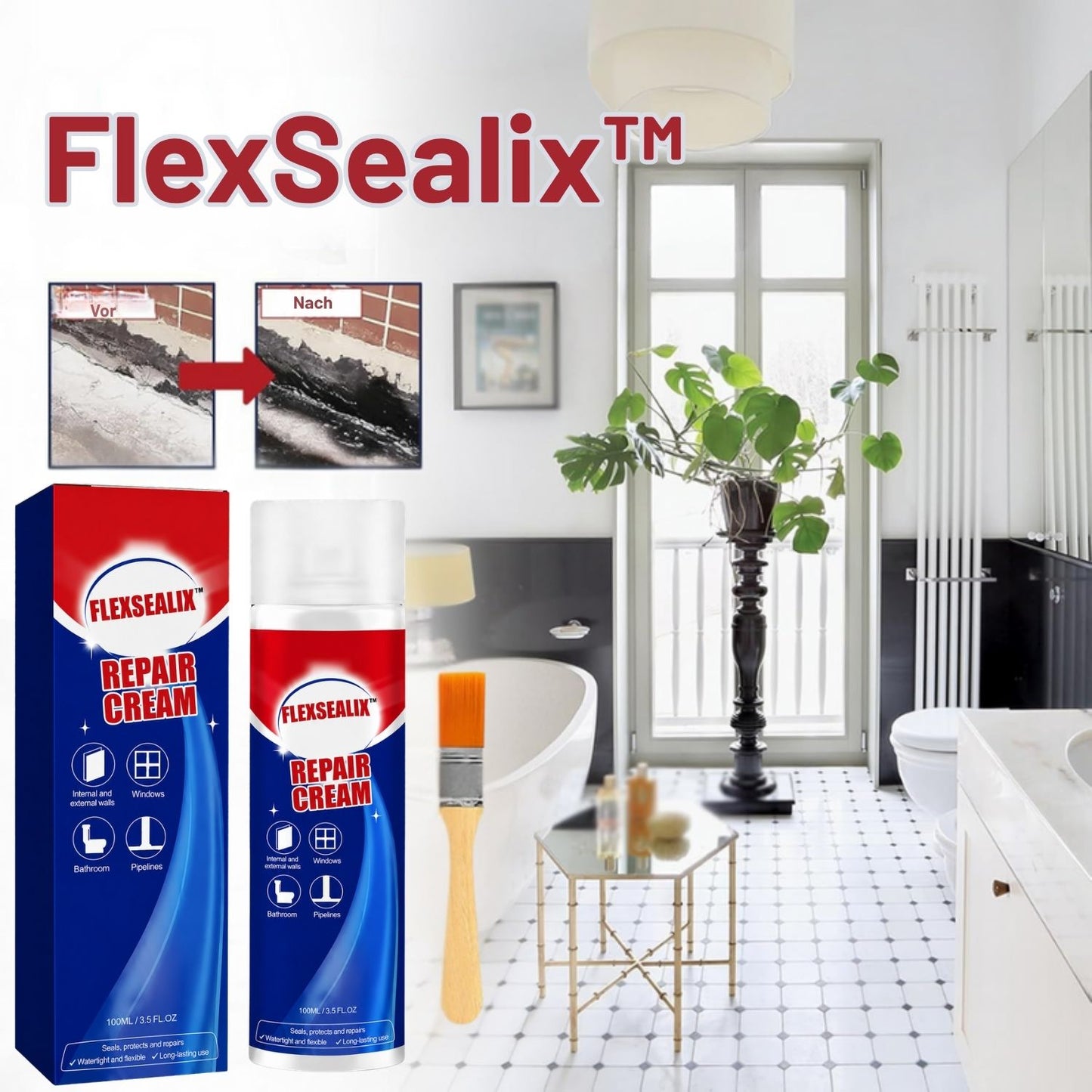 FlexSealix™| Dichtet jedes Leck ab. In nur wenigen Augenblicken.
