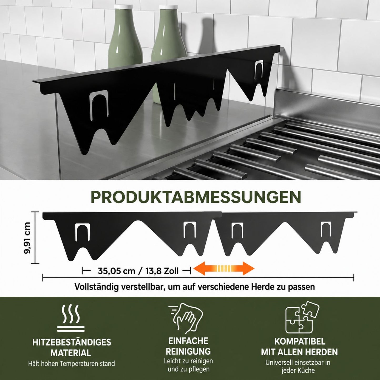 GapLock™ Extend – Ausziehbare Herdspalt-Abdeckung – Verstellbarer Schutz für Küchenarbeitsplatten