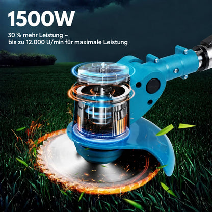 LawnLift™ | Kabelloser und faltbarer Rasentrimmer – Verstellbare Höhe, Räder und 3 Klingentypen