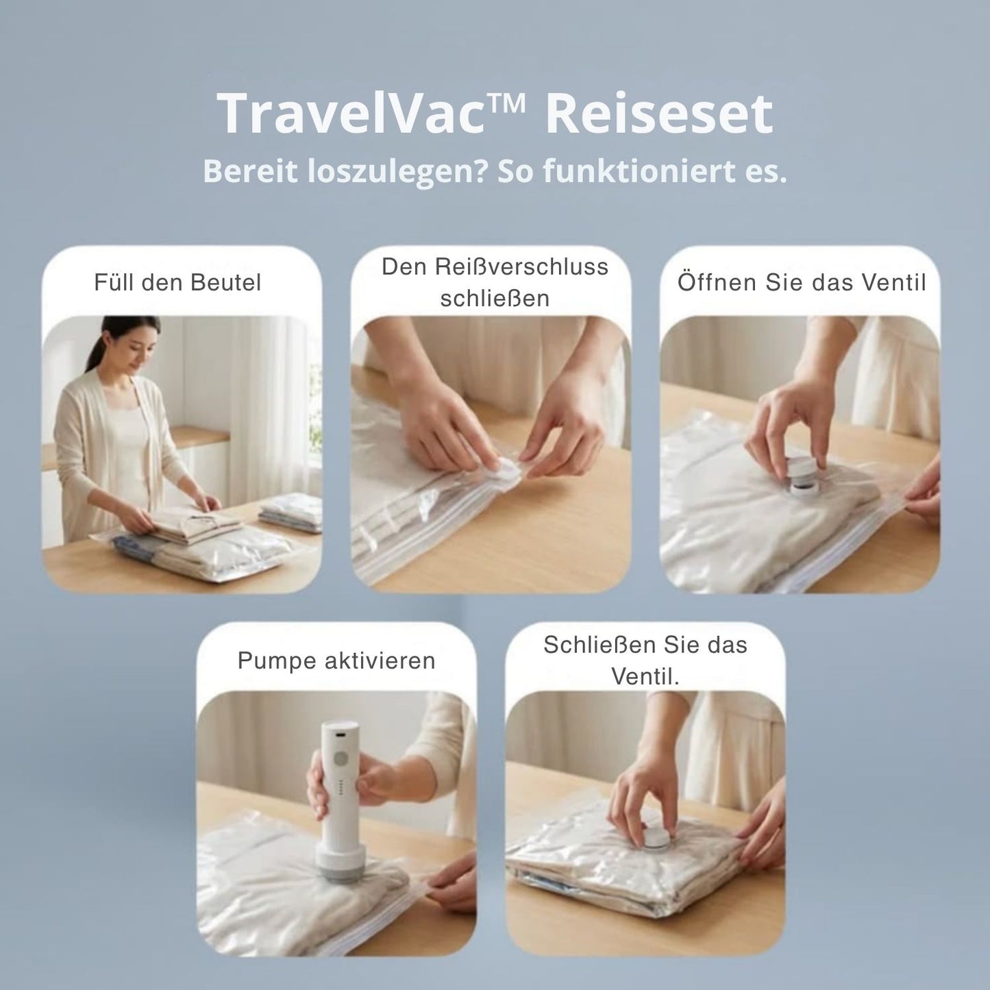 TravelVac™ | Packen Sie clever und schaffen Sie deutlich mehr Platz