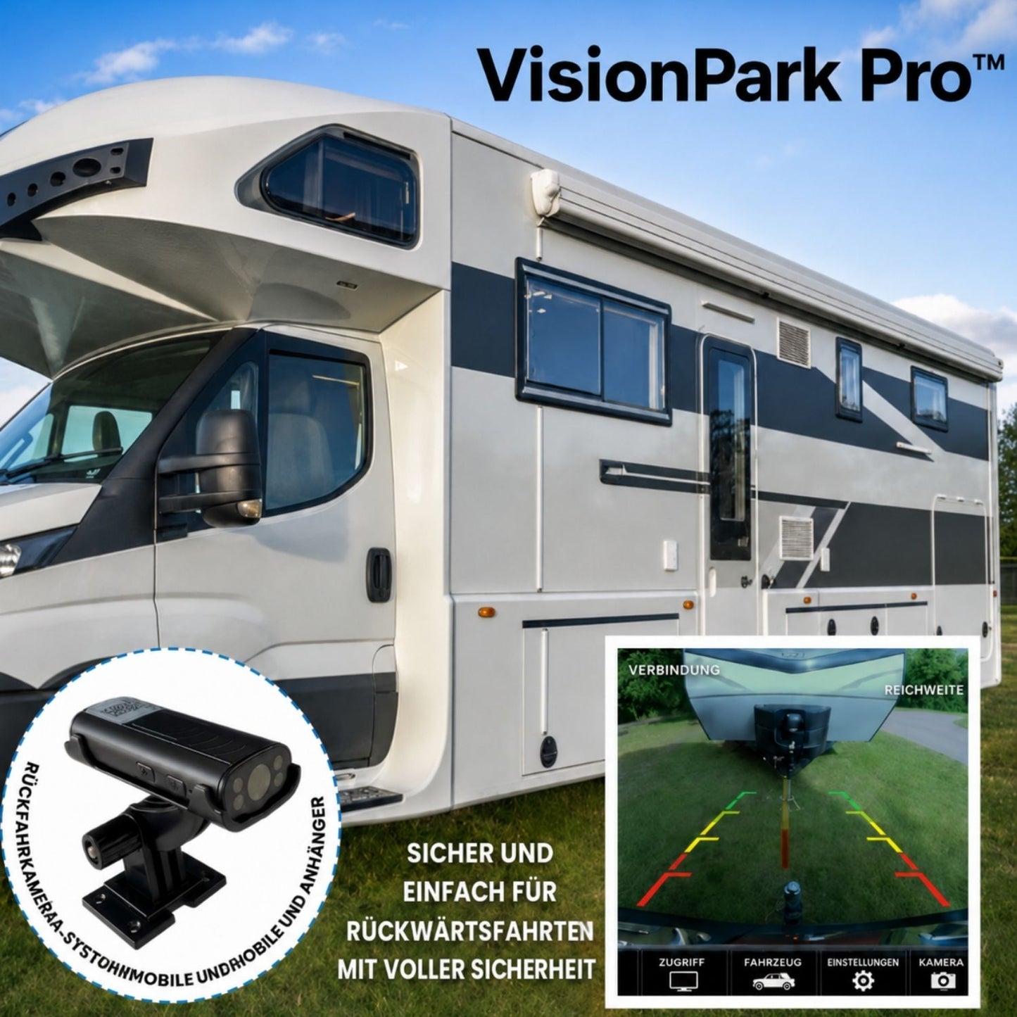 VisionPark Pro™ Rückfahrkamera – Sicher einparken, ganz ohne Stress oder Rätselraten