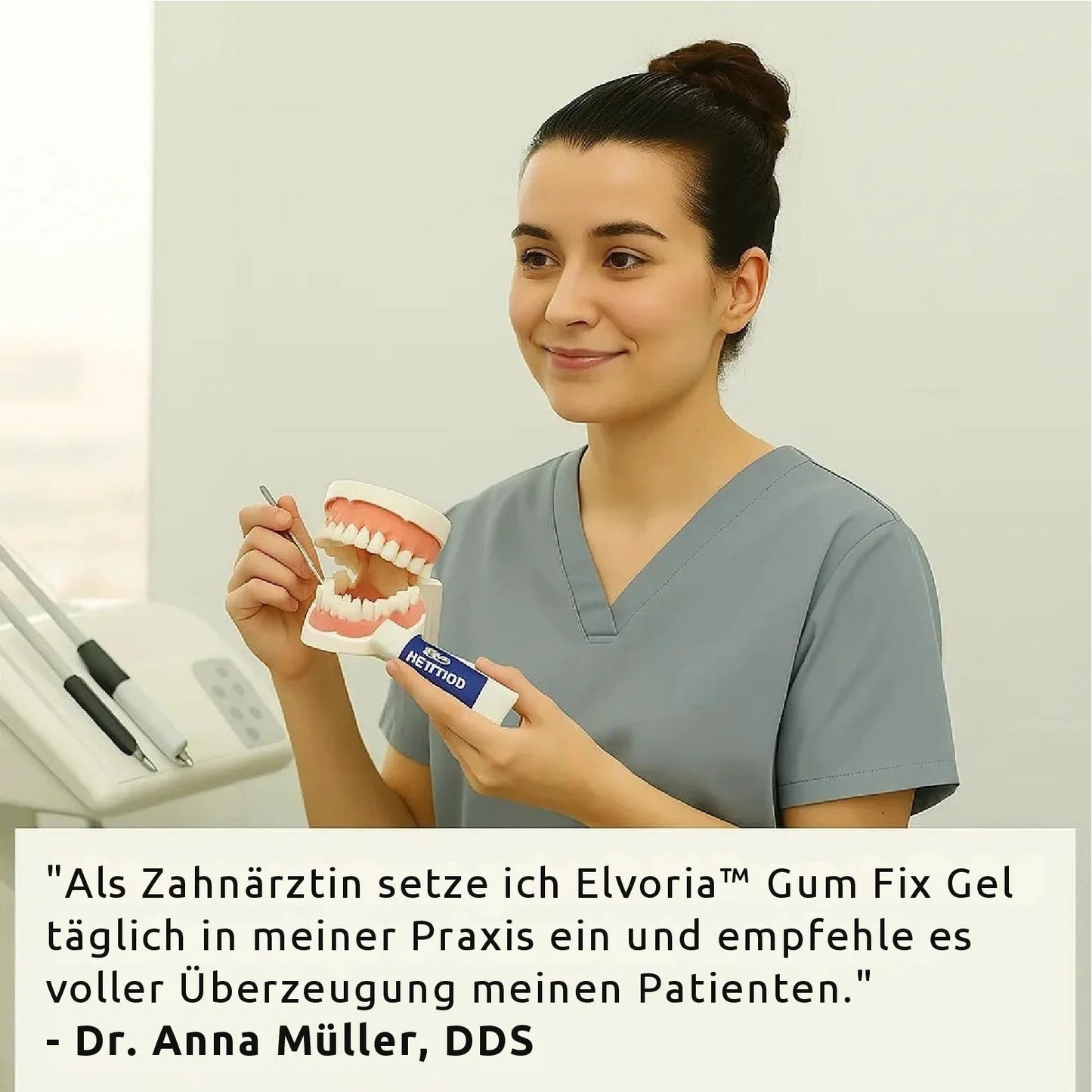 Elvoria™ Gum Fix Gel regeneriert das Zahnfleisch und hellt die Zähne schon in der ersten Woche auf