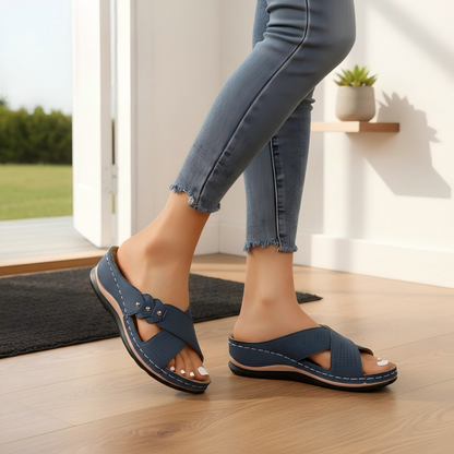 Flexora™ | Leichte Keilabsatz-Sandalen für stabilen Komfort