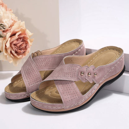 Flexora™ | Leichte Keilabsatz-Sandalen für stabilen Komfort
