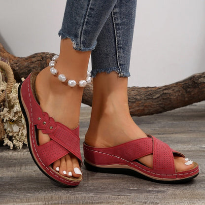 Flexora™ | Leichte Keilabsatz-Sandalen für stabilen Komfort